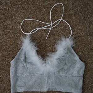Faux Fur Sparkling Top